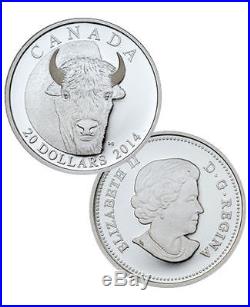 2014 Canada $20 1oz Silver The Bison 4 coin PROOF buffalo set w OGP & COAs