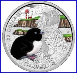 2014 Canada $20 Baby Animals Atlantic Puffin 1 oz Pure Silver Coin