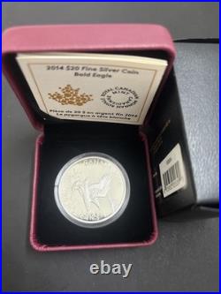 2014 Canada $20 Bald Eagle 1 Ounce Proof Pure Silver Coin