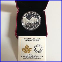 2014 Canada 20$ Fine Silver 4 Coins Set The Bison Le Bison