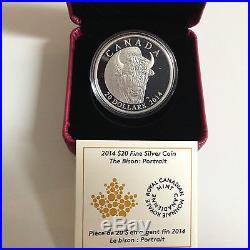 2014 Canada 20$ Fine Silver 4 Coins Set The Bison Le Bison