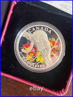 2014 Canada $20 Fine Silver Coin Cougar Perched on a Maple Tree (COA+BOX)