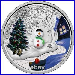 2014 Canada $20 Venetian Glass Snowman One Ounce Pure Silver Coin