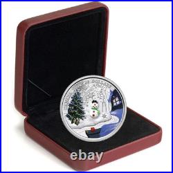 2014 Canada $20 Venetian Glass Snowman One Ounce Pure Silver Coin