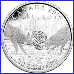 2014 Canada $20 White-Tailed Deer A Challenge 1 oz Fine Silver Coin