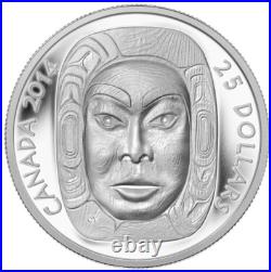 2014 Canada $25 Matriarch Moon Mask High Relief 1 oz Pure Silver Coin