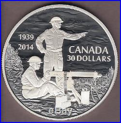 2014 Canada $30 Declaration of WW2 75th Anniversary Silver Coin (No Tax)