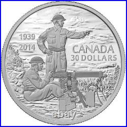 2014 Canada $30 Fine Silver Coin 75th Anniversary of the Declaration of WWII