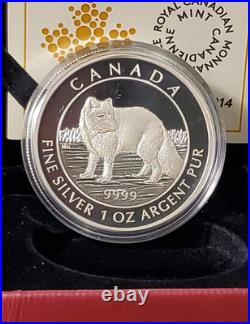 2014 Canada $5 Arctic Fox Fine Proof Silver Coin
