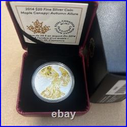 2014 Canada RCM $20.9999 Fine Silver Maple Canopy Autumn Allure Colorized coin