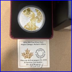 2014 Canada RCM $20.9999 Fine Silver Maple Canopy Autumn Allure Colorized coin