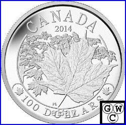 2014'Majestic Maple Leafs' Proof 10oz $100 Silver Coin. 9999 Fine (14047)