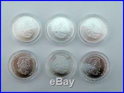2014 New Mint Canadian Canada Pure Silver 6-Pack 6X $50 Snowy Owl Coin Coins Set