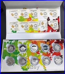 2014 O Canada 10 Coin. 9999 Fine Silver Set Complete