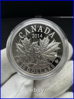 2014 RCM Canada $20 Majestic Maple Leaves Proof. 9999 Silver Coin Only
