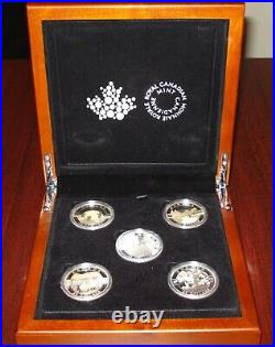 2014 RCM O Canada $25 Fine Silver 5 Coin Set, Mintage 8500
