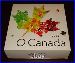 2014 RCM O Canada $25 Fine Silver 5 Coin Set, Mintage 8500