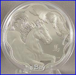 2014 Year of the Horse Fine Silver $15 Lunar Lotus Unique Shaped Proof Coin