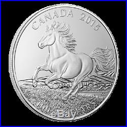 2015 $100 CANADA Horse, FINE. 9999 SILVER COIN (OGP/COA)