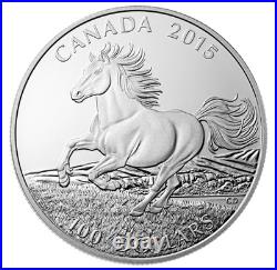 2015 $100 for $100 Canadian Horse Pure Silver Coin