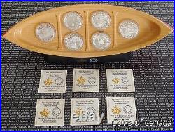 2015 $10 Canoe Across Canada Fine Silver 6 Coin Set in Canoe #coinsofcanada