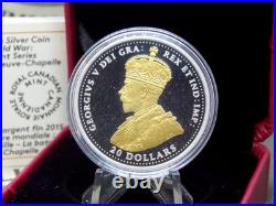 2015 $20 Canada WWI Battlefront BATTLE of NEUVE-CHAPELLE 1oz Silver Case & COA