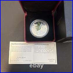 2015 $20 Canadian Icons Polar Bear 1 oz Pure Silver Coin with Jade