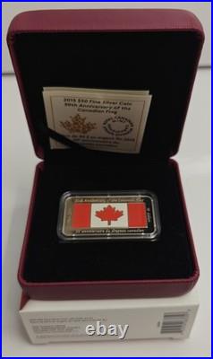 2015 $50 The Canadian Flag, 50th Anniversary Pure Silver Coin