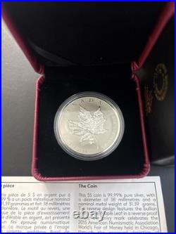 2015 $5 Maple Leaf ANA Privy Chicago Violet Pure Silver Coin