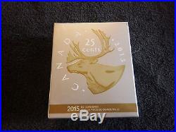 2015 Big Coin Series Canada -25 Cent Caribou 5 oz. Silver! LOW MINTAGE