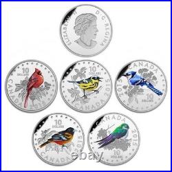 2015 CANADA $10 FINE SILVER 1/2 oz Each COLOURFUL SONGBIRD Of CANADA 5 Coin Set