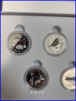 2015 CANADA $10 FINE SILVER 1/2 oz Each COLOURFUL SONGBIRD Of CANADA 5 Coin Set