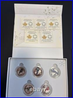 2015 CANADA $10 FINE SILVER 1/2 oz Each COLOURFUL SONGBIRD Of CANADA 5 Coin Set