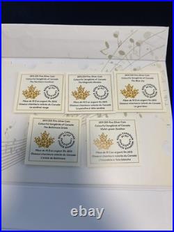 2015 CANADA $10 FINE SILVER 1/2 oz Each COLOURFUL SONGBIRD Of CANADA 5 Coin Set