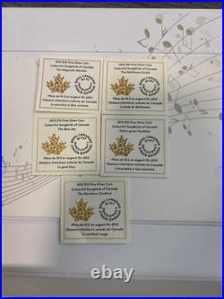 2015 CANADA $10 FINE SILVER 1/2 oz Each COLOURFUL SONGBIRD Of CANADA 5 Coin Set
