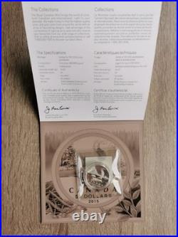 2015 CANADA 50 DOLLAR BEAVER fine silver COIN 99.99 % PURE WithCOA ROYAL MINT