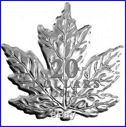 2015 CANADA MAPLE LEAF SHAPED FROSTED PROOF SILVER Coin in Box VERY RARE