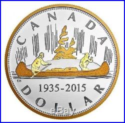 2015 Canada Pure Silver Voyageur 2 Oz Gold- Plated Coin (in Stock) Ready To Ship