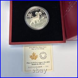 2015 Canada $15 Year of the Sheep 1 oz Pure Silver Coin, Scarce issue