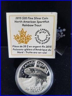 2015 Canada 1oz. Pure Silver 4 Coin Series North American Sport Fish