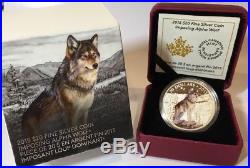 2015 Canada $20 1 Oz Fine Silver Coin Imposing Alpha Wolf Colored