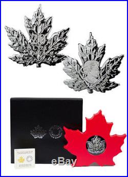 2015 Canada $20 1 Oz Proof Silver Maple Leaf Leaf Shape Coin In OGP SKU36931