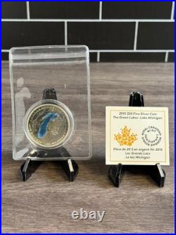 2015 Canada $20 1oz Silver, The Great Lakes Lake Michigan. Coin & COA Only