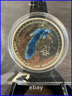 2015 Canada $20 1oz Silver, The Great Lakes Lake Michigan. Coin & COA Only