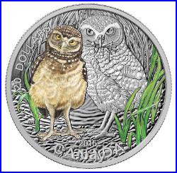 2015 Canada $20 Baby Animals Burrowing Owl Coin and Stamp Set, 1 oz Fine Silver