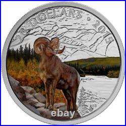 2015 Canada $20 Fine Silver Coin Bighorn Sheep