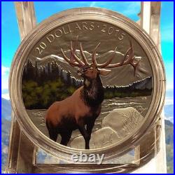 2015 Canada $20 Fine silver coloured coin Majestic Elk