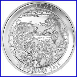2015 Canada $20 Grizzly Bear Family Classic Proof 1 oz Pure Silver Coin