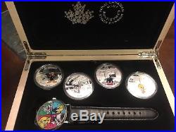 2015 Canada $20 Looney Tunes(TM) Fine Silver 4-Coin Set and Watch Mint in Box