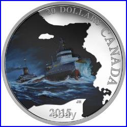 2015 Canada $20 Lost Ships In Canadian Waters S. S. Edmund Fitzgerald Silver Coin